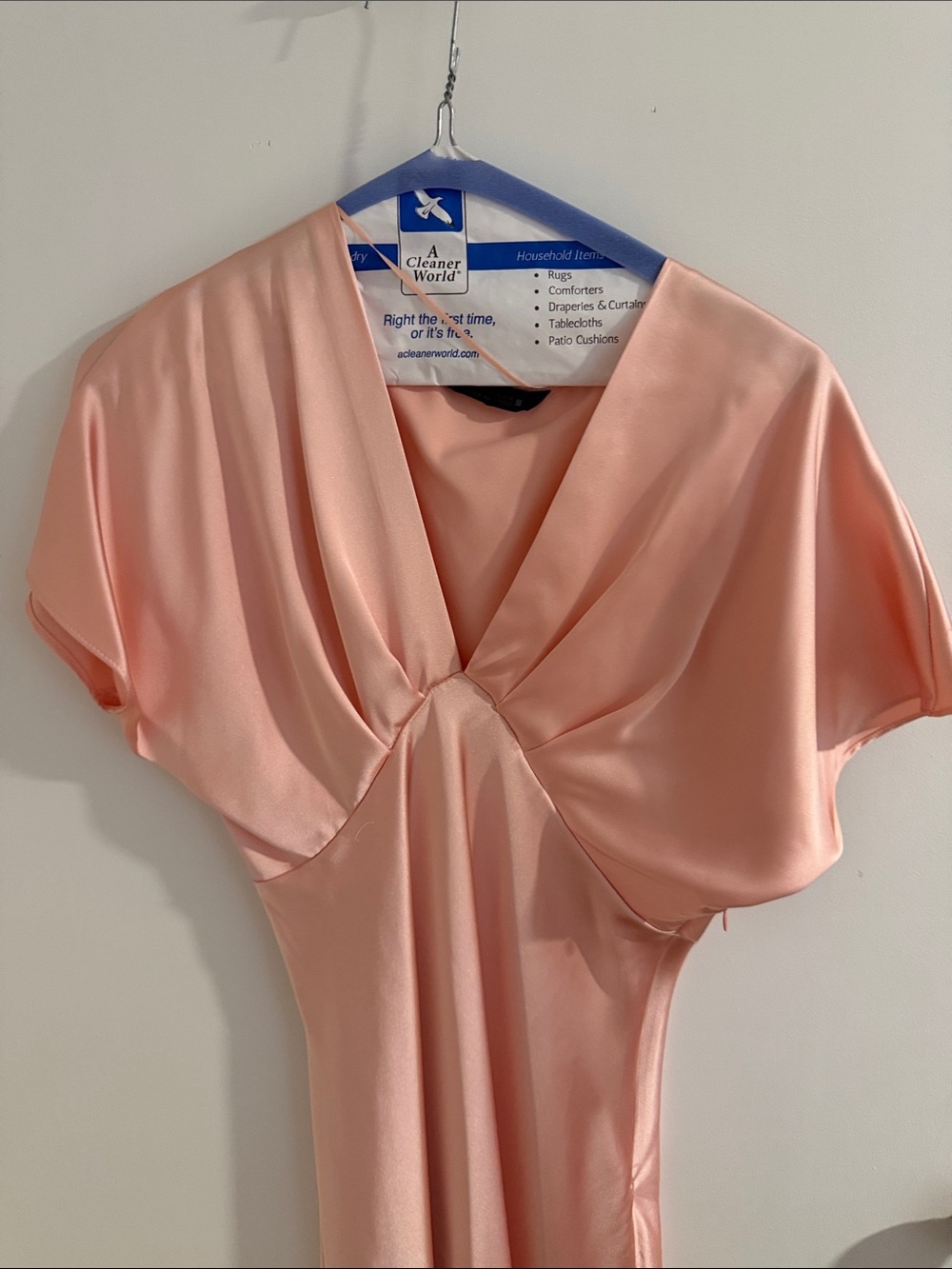 Zara Satin Effect Pink Midi Dress Medium - Picture 4 of 6